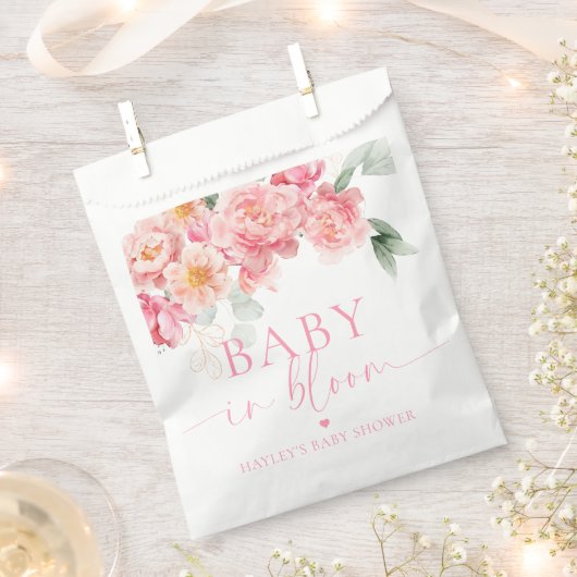 Piper Pioen Bloemen Baby in Bloom Baby shower Bedankzakje (Geknipt)