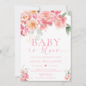 Piper Pioen Bloemen Baby in Bloom Baby shower Kaart (Voorkant)