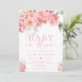 Piper Pioen Bloemen Baby in Bloom Baby shower Kaart (Staand voorkant)