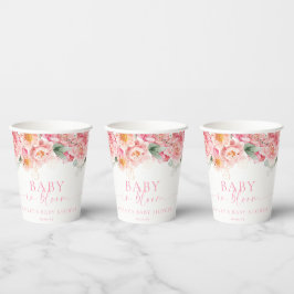 Piper Pioen Bloemen Baby in Bloom Baby shower Papieren Bekers