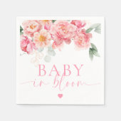 Piper Pioen Bloemen Baby in Bloom Baby shower Servet (Voorkant)