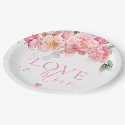 Piper Pioen Bloemen Liefde In Bloom Vrijgezellenfe Papieren Bordje (Gekanteld)