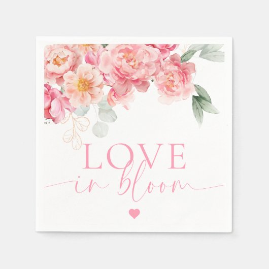 Piper Pioen Bloemen Liefde In Bloom Vrijgezellenfe Servet (Voorkant)