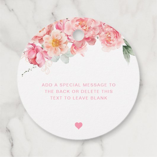 Piper Pioen Bloemen Pop de Champagne Vrijgezellenf Bedankjes Labels (Achterkant)