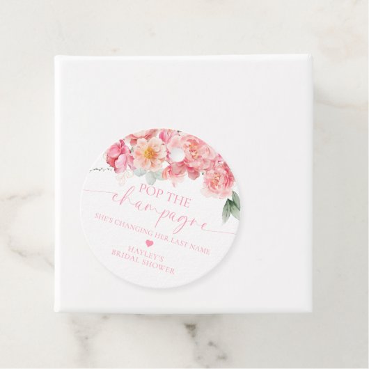 Piper Pioen Bloemen Pop de Champagne Vrijgezellenf Bedankjes Labels (In situ)