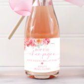 Piper Pioen Bloemen Pop de Champagne Vrijgezellenf Sparkling Wijnetiket