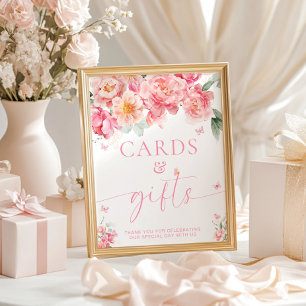 Piper Pioen Bloemen Vlinder Kaarten en Geschenken  Poster