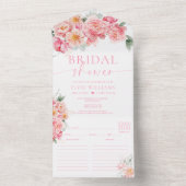 Piper Pioen Bloemen Vrijgezellenfeest Recept All In One Uitnodiging (Binnen)