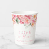 Piper Pioen Bloemige Liefde in Bloei Bruiloft Fees Papieren Bekers (Achterkant)