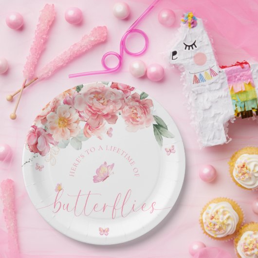Piper Pioen Lifetime of Butterflies Bruiloftsfeest Papieren Bordje (Feest)