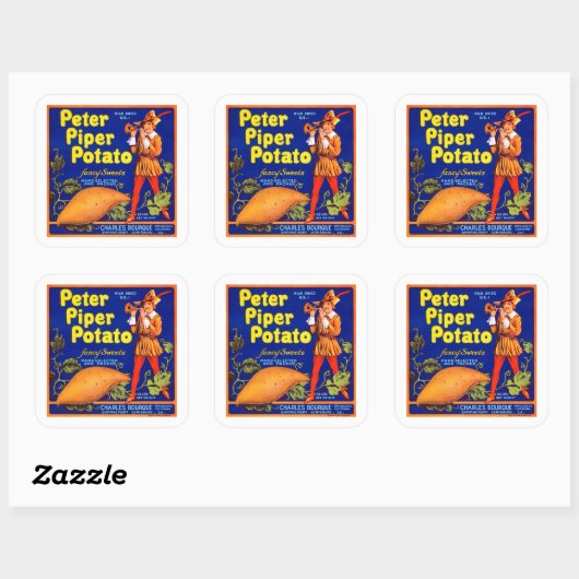 Piper Potato Vierkante Sticker (Vel)