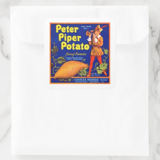 Piper Potato Vierkante Sticker (Tas)