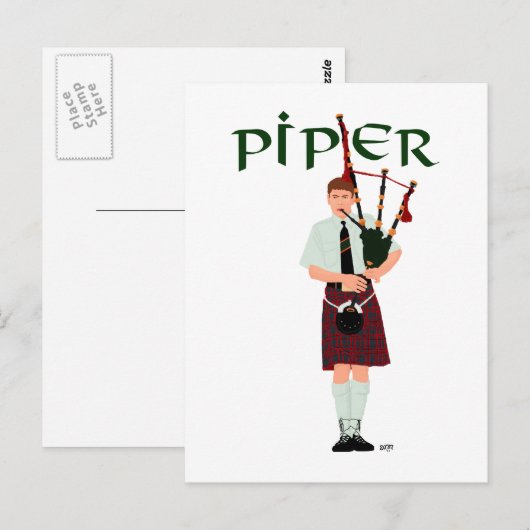 PIPER Red Play Briefkaart (Voorkant / Achterkant)
