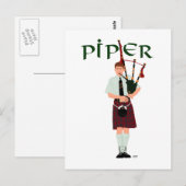 PIPER Rood Geruit Briefkaart (Voorkant / Achterkant)