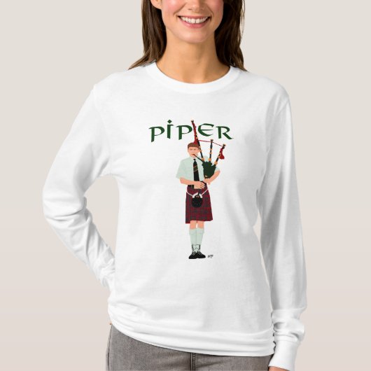 PIPER Rood Geruit T-shirt (Voorkant)