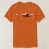 Piper Warrior klassiek licht vliegtuig en wit T-shirt (Design voorkant)