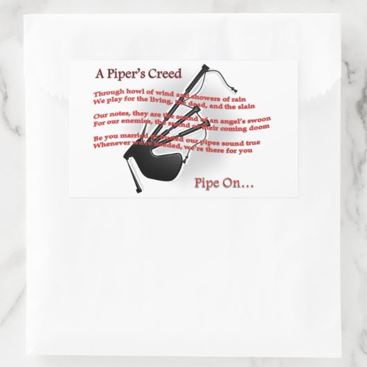 Piper's Creed Rechthoekige Sticker (Tas)