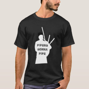 pipers gaan de Scottish Kilt Musician Piper Bag pi T-shirt