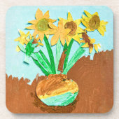 Piper's Van Gogh geïnspireerde zonnebloem Bier Onderzetter (Voorkant)