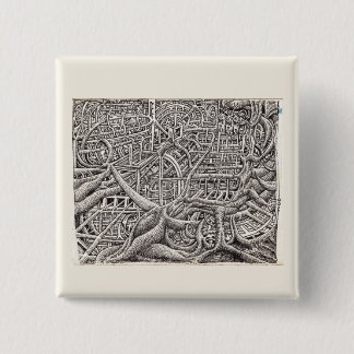 Pipescape van Brian Benson Vierkante Button 5,1 Cm