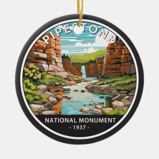 Pipestone Nationaal Monument Minnesota Circle Keramisch Ornament (Voorkant)