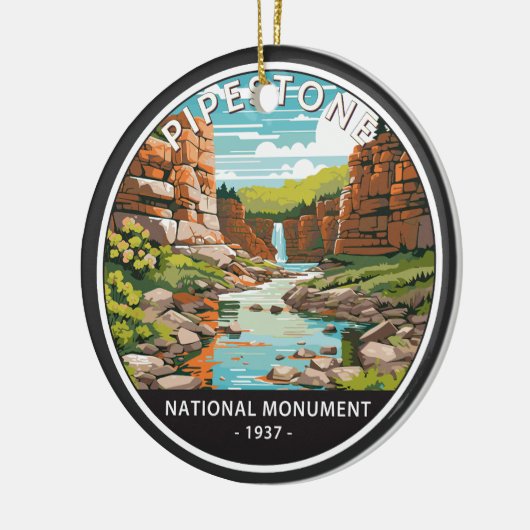 Pipestone Nationaal Monument Minnesota Circle Keramisch Ornament (Links)