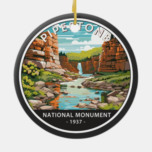 Pipestone Nationaal Monument Minnesota Circle Keramisch Ornament (Achterkant)