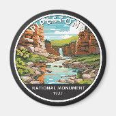 Pipestone Nationaal Monument Minnesota Circle Magneet (Voorkant)