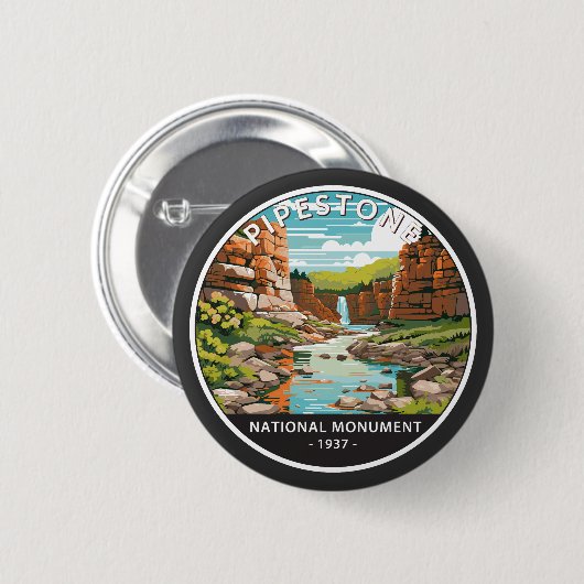 Pipestone Nationaal Monument Minnesota Circle Ronde Button 5,7 Cm (Voorkant /achterkant)