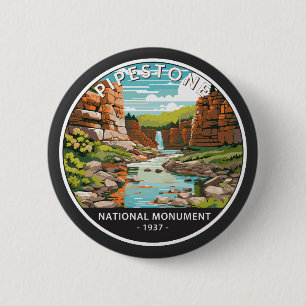 Pipestone Nationaal Monument Minnesota Circle Ronde Button 5,7 Cm