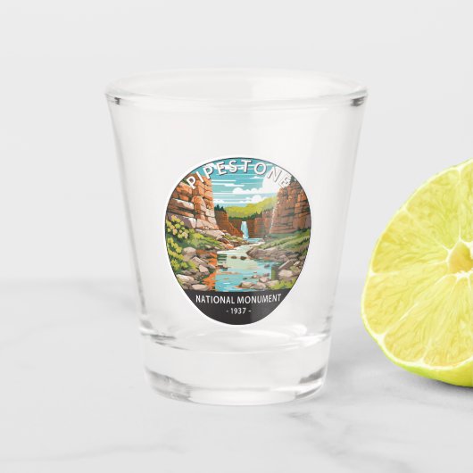 Pipestone Nationaal Monument Minnesota Circle Shot Glas (Voorkant)