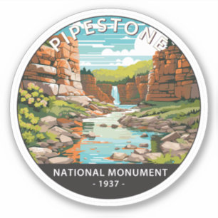 Pipestone Nationaal Monument Minnesota Circle Sticker