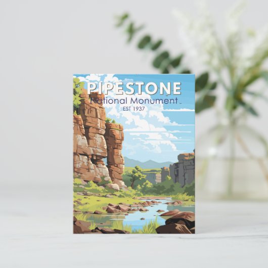 Pipestone Nationaal Monument Minnesota Travel Art Briefkaart (Staand voorkant)
