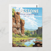 Pipestone Nationaal Monument Minnesota Travel Art Briefkaart (Voorkant / Achterkant)