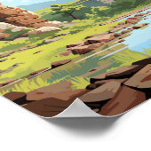 Pipestone Nationaal Monument Minnesota Travel Art Poster (Hoek)