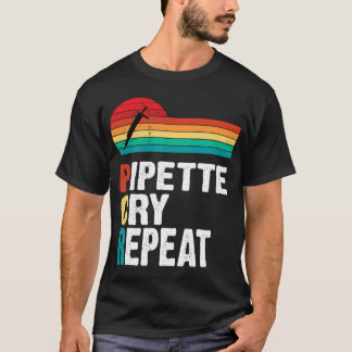 Pipetteer PCR Retro  DNA Lab Scien herhalen T-shirt
