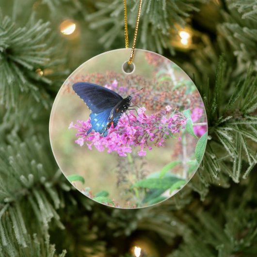 Pipevine Swallowtail on Butterfly Bush Keramisch Ornament (Boom)