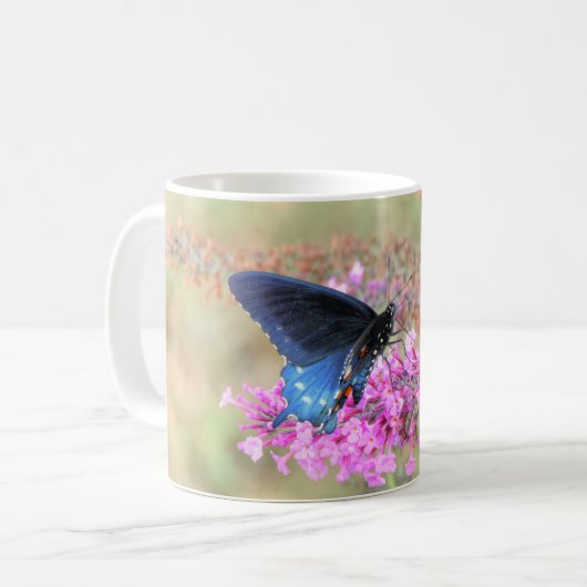 Pipevine Swallowtail op Vlinderstruik Koffiemok (Voorkant links)