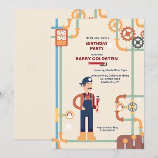 Pipeworks-uitnodiging Kaart (Voorkant / Achterkant)