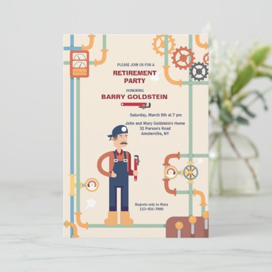 Pipeworks-uitnodiging Kaart (Staand voorkant)