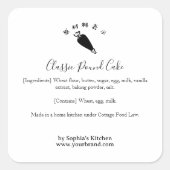 Piping Bag Bakery Ingredient Label Minimalist (Voorkant)