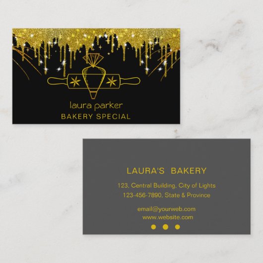 Piping Bag Rolling Pin Bakkerij Gebak Catering Visitekaartje (Voorkant / Achterkant)