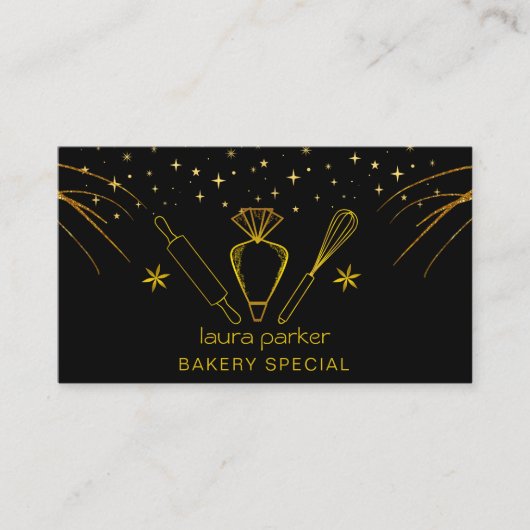 Piping Bag Rolling Pin Bakkerij Gebak Whisk Visitekaartje (Voorkant)