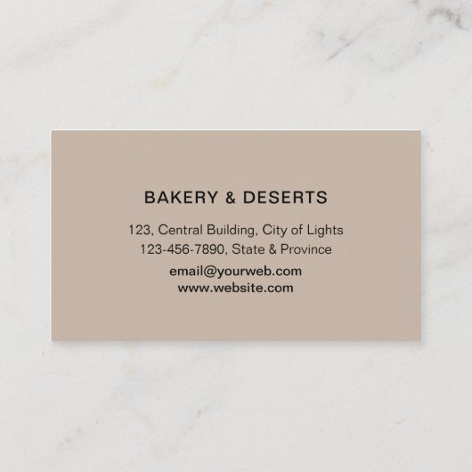 Piping Bag Whisk Bakken Cupcake gebak Chef Visitekaartje (Achterkant)