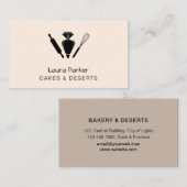 Piping Bag Whisk Bakken Cupcake gebak Chef Visitekaartje (Voorkant / Achterkant)