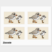 Piping Plover met kuiken Rechthoekige Sticker (Vel)