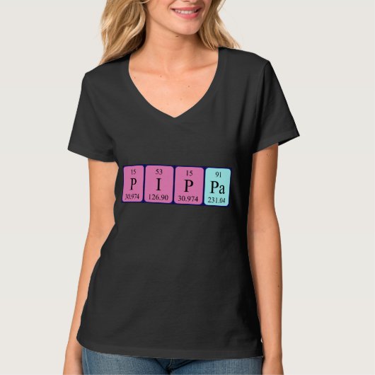 Pippa periodiek lijstnaam shirt (Voorkant)