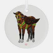 Pippael Halt bij X Carousel Pegasus Glas Ornament (Achterkant)