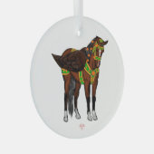 Pippael Halt bij X Carousel Pegasus Glas Ornament (Voorkant Rechts)