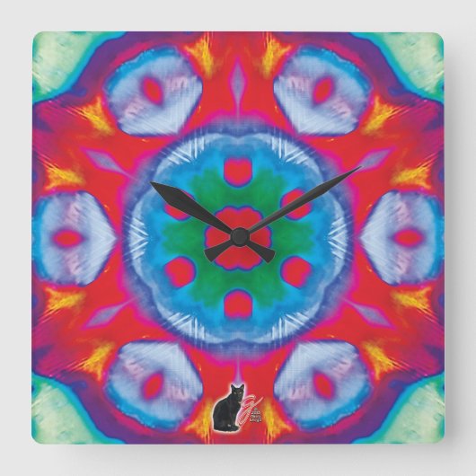 Pippin Kaleidoscope Vierkante Klok (Voorkant)